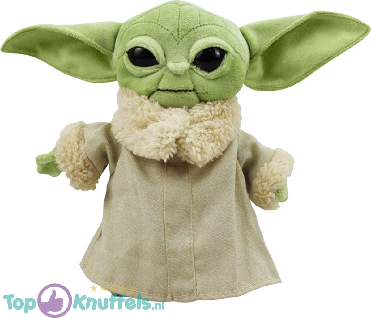 Star Wars The Mandalorian - Baby Yoda The Child Groku (Donkergroen) 30 cm + StarWars Sticker! | StarWars Plush Toy | The Last Jedi |  Speelgoed knuffelpop voor kinderen jongens meisjes | Porg Darth Vader Luke Skywalker Storm Trooper